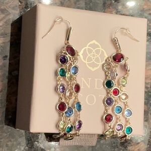 Elegant Multicolor Gemstone Drop Earrings